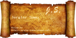 Jergler Samu névjegykártya